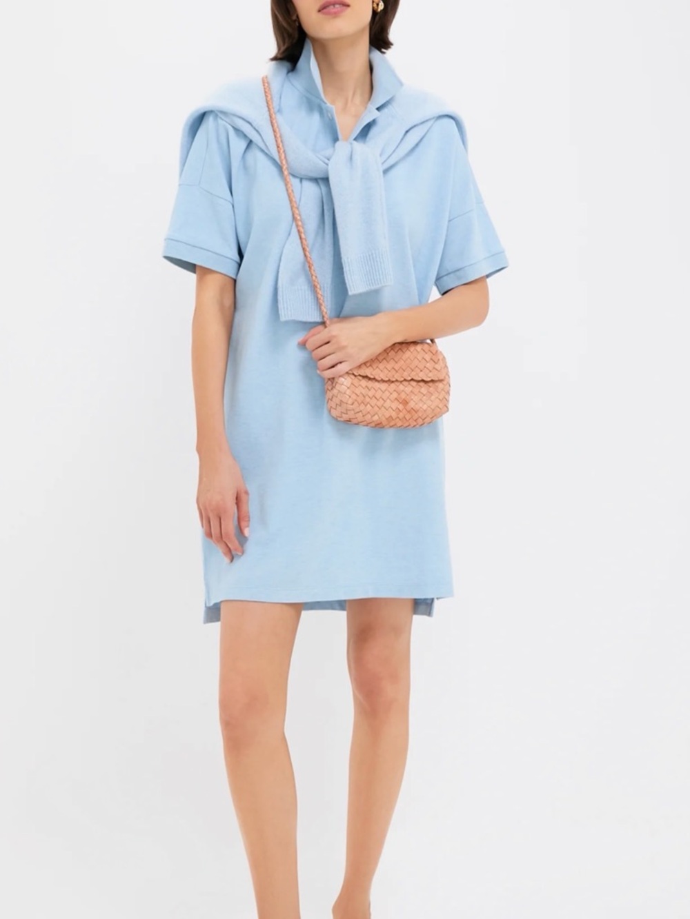 Tuckernuck Pale Blue Polo Knit Top with Collar